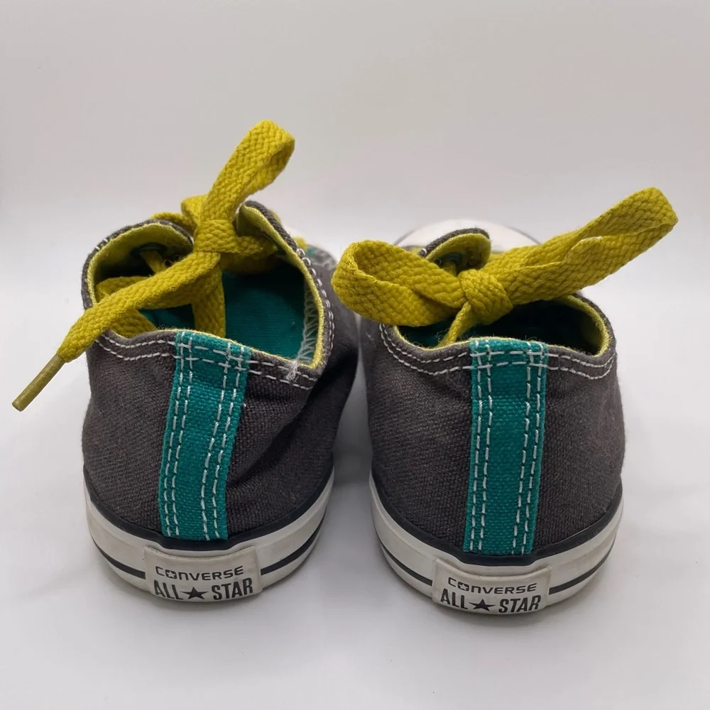 Converse All Star Gray Green Boys/Girls Size 10 Shoes Low Top Chucks EUC